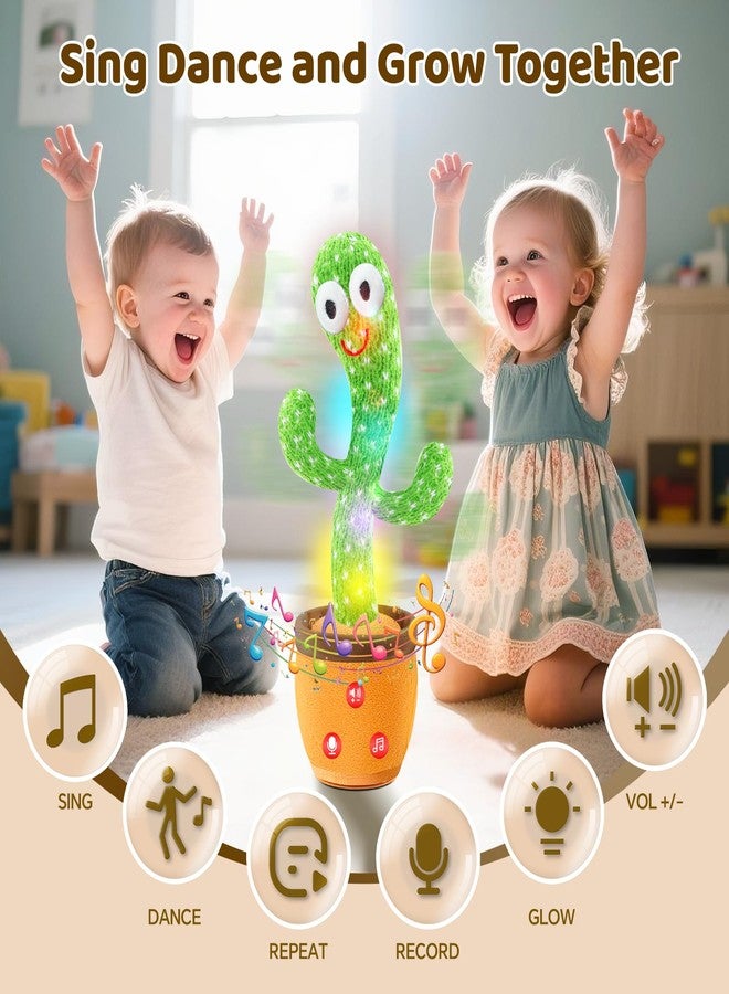 SANJOIN Rechargeable Dancing Talking Cactus Toy for Baby Toddler, Boys Girls Gifts Singing Mimicking Toys Recording Repeating What You Say with 120 English Songs - Image 5